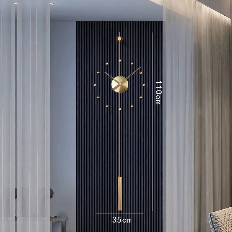 Luxury Silent Pendulum Wall Clock – Modern Metal Home Décor