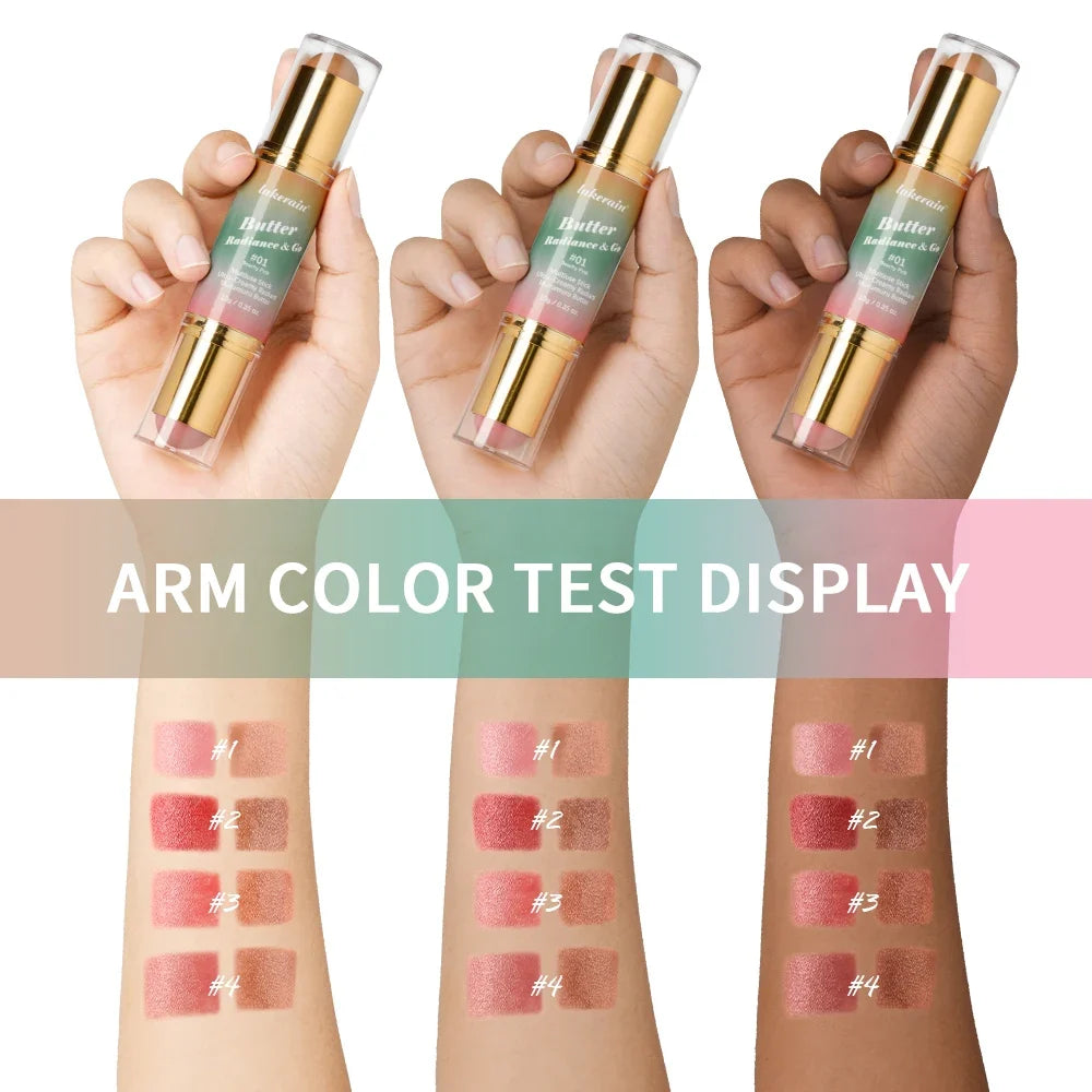 Lakerain Double-Headed Bronzer Blush Stick – Multiuse Glow