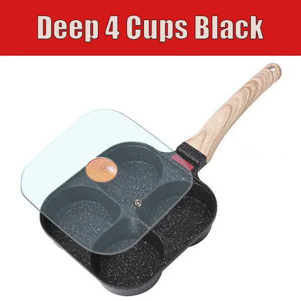 4-Cup Nonstick Egg Frying Pan with Lid | Omelet Skillet