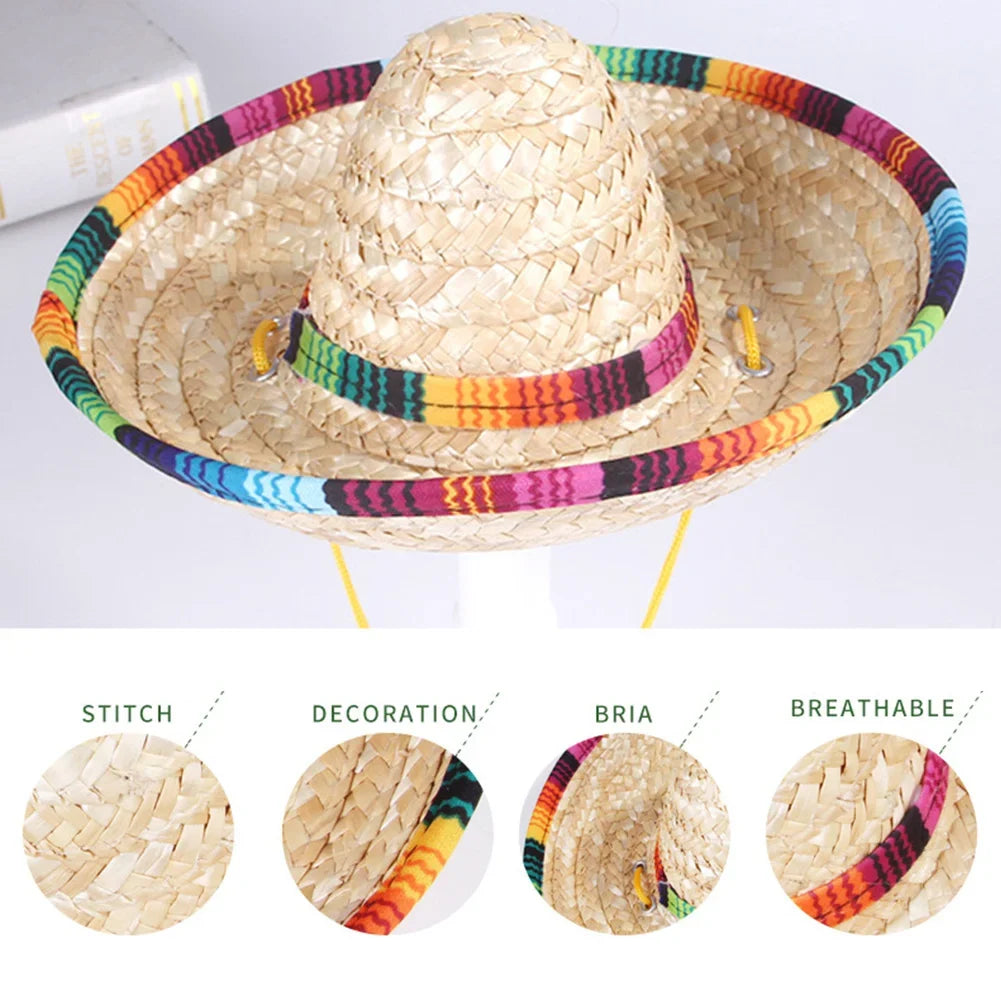 Cute Mexican Small Hat Hair Hoops Colorful Party Hats Headbands
