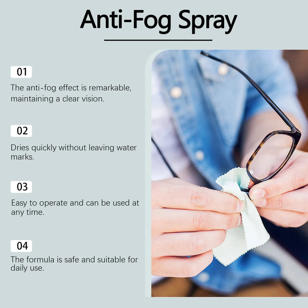 Anti-Fog Eyeglass Cleaning Spray | Lens Cleaner & Defogger