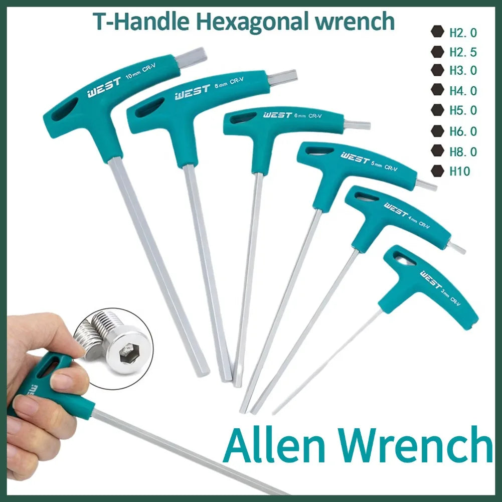 KITPIPI T-Handle Hex Allen Wrench | CRV 2mm–10mm