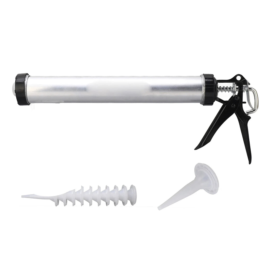 Air Caulking Gun Aluminum Tube Silicone Caulk Tool 10 Nozzles Tools