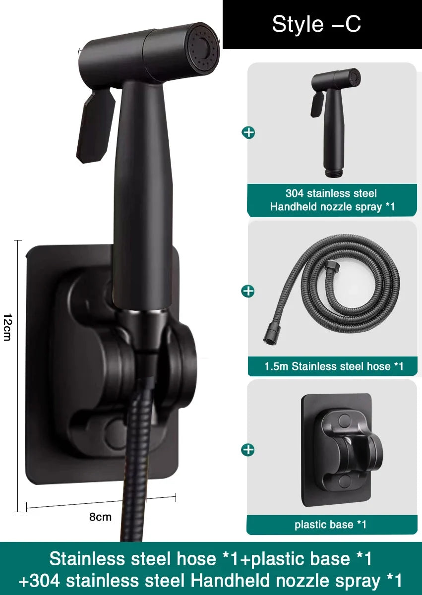 Handheld Bidet Sprayer Set – Stainless Steel Toilet Spray Gun