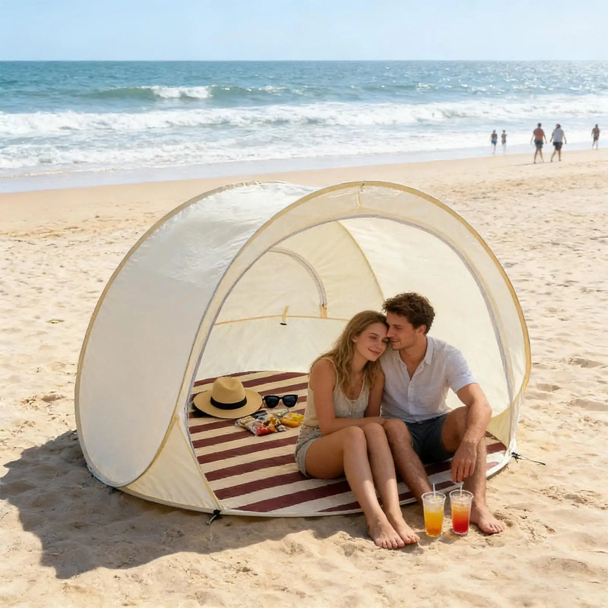 Sun Tent 3 4 Person Easy Pop Outdoor Canopy Beach Shelter Ventilating