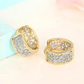 Huitan Two-Tone Hollow Hoop Earrings | Women's Fashion Jewelry