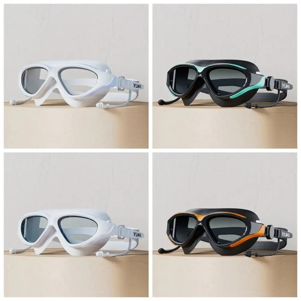 HD Big Frame Swimming Goggles with Earplugs – Anti-Fog