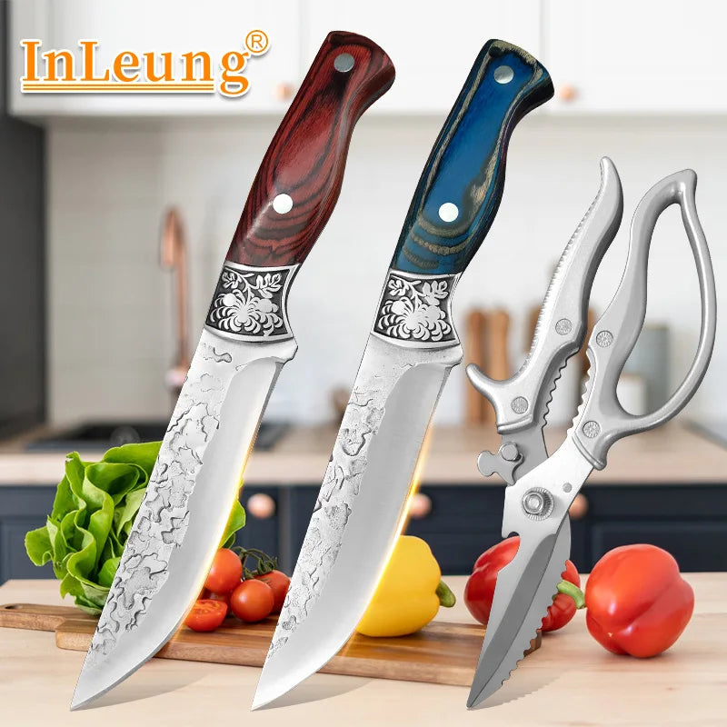 InLeung Hand-Forged Stainless Steel Cleaver – Wood Handle