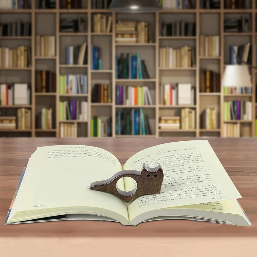 Natural Wood Cat Dog Bookmark Animal Reading Marker Eco Friendly Book