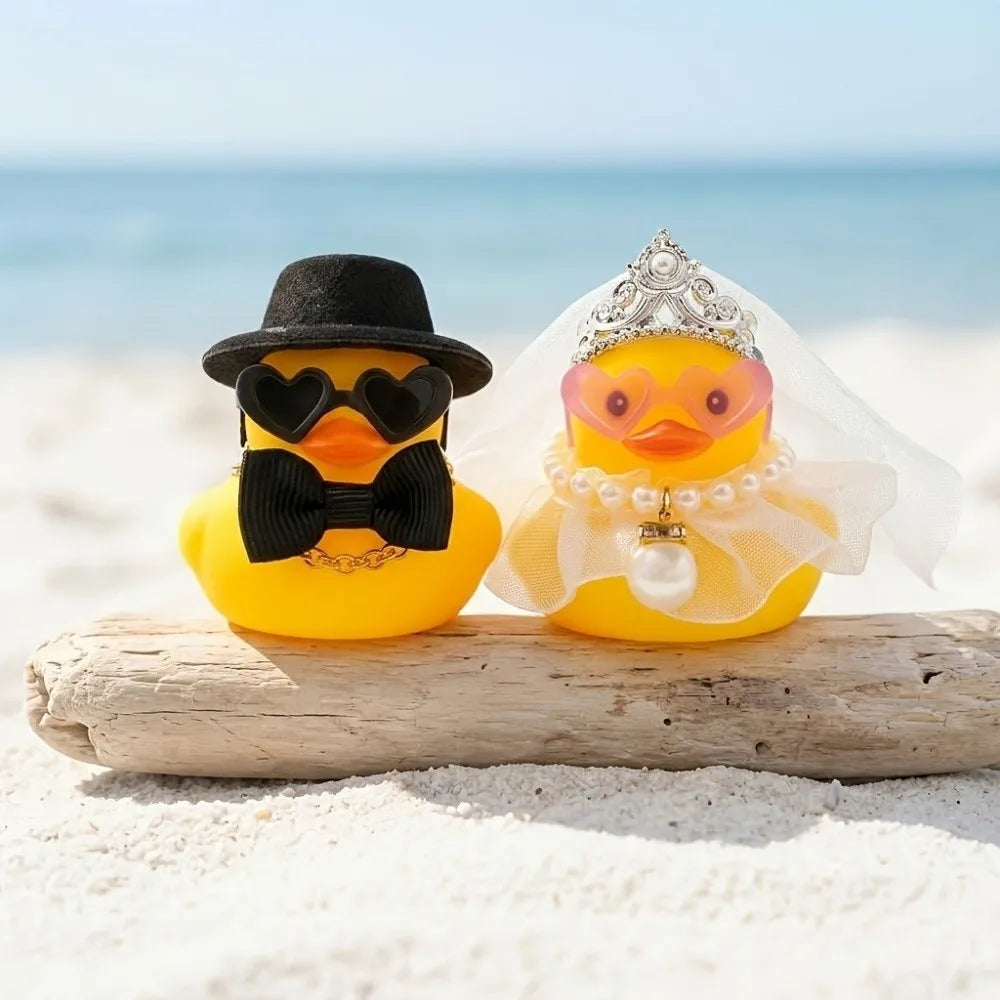 Bride & Groom Duck Ornament Set | Wedding Favors & Decor