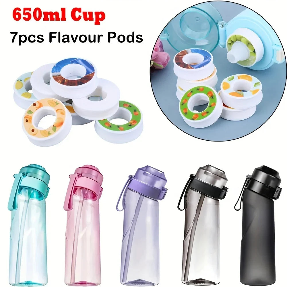 650ml BPA Free Scented Air Water Bottle with 7 Flavour Pods