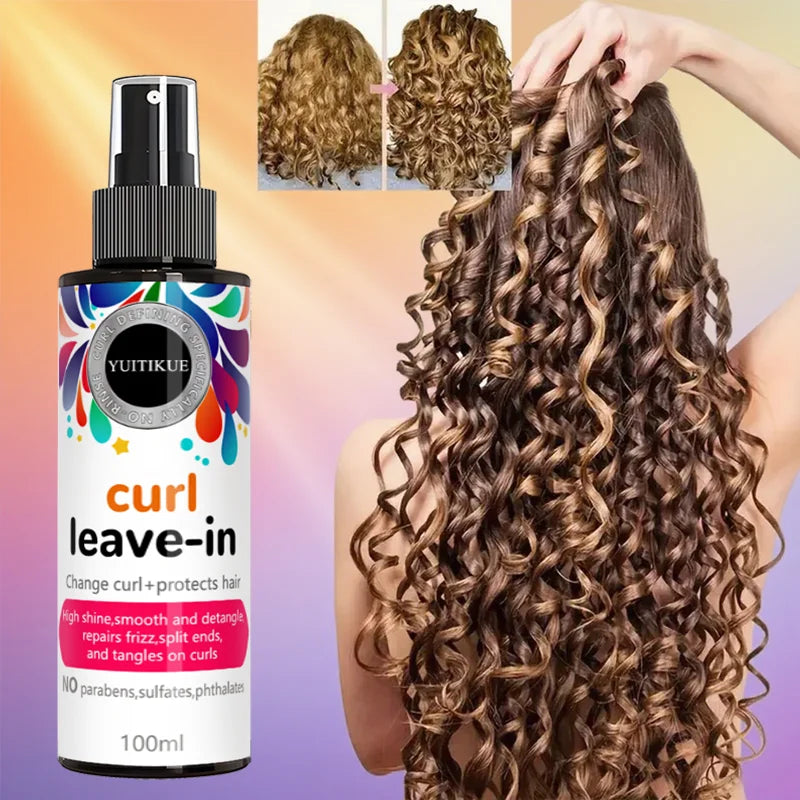 YUITIKUE Leave-In Curl Spray | Frizz Control, Shine & Nourishment