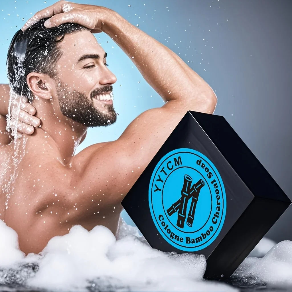 Men's Bamboo Charcoal Soap – Deep Cleansing Face & Body Bar 65g