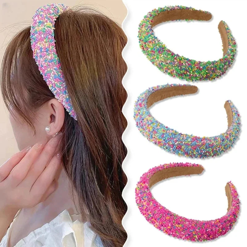 Sponge Padded Hairband Wide Headband Candy Headbands Adult Hair