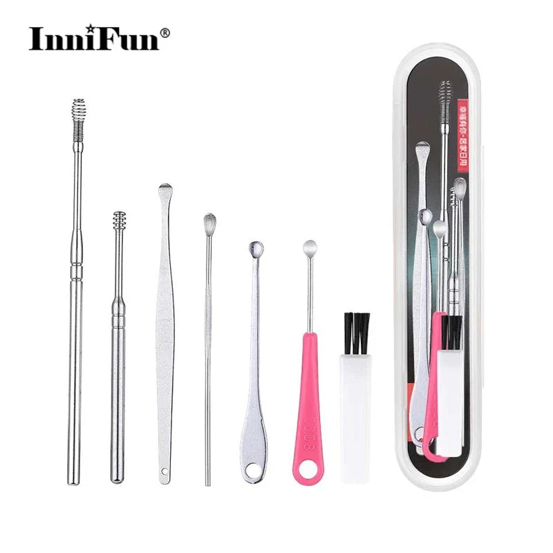 Stainless Steel Ear Wax Removal Tool – Spiral Spring Set
