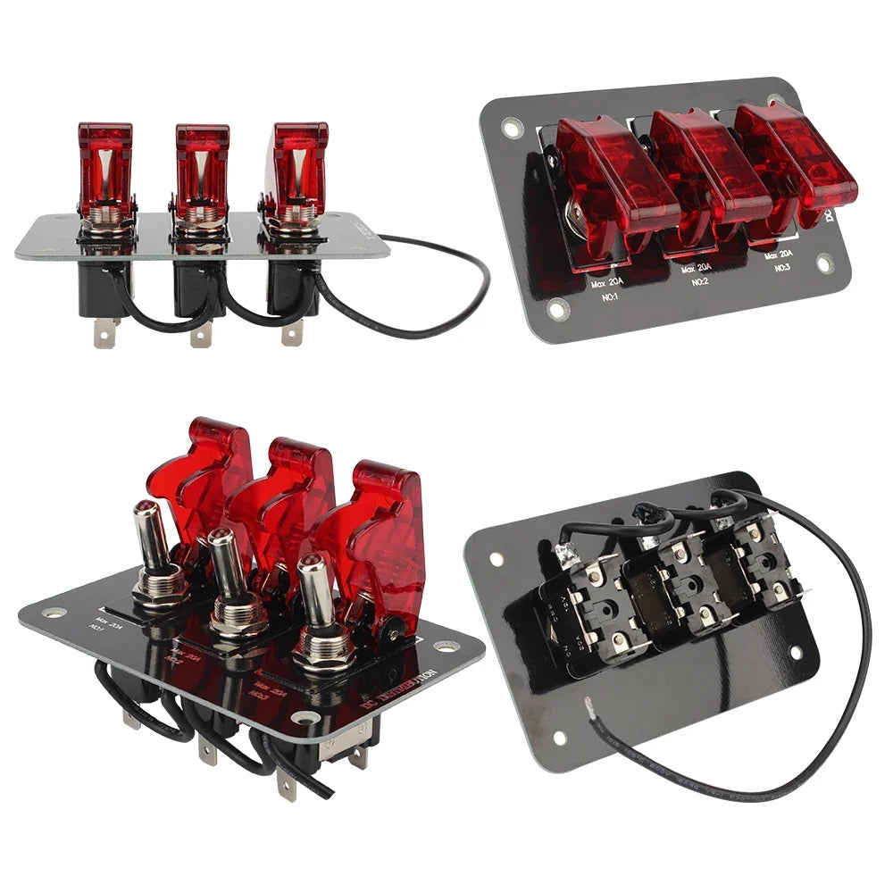 12V–24V Toggle Switch Panel 20A | Car Truck Caravan Waterproof