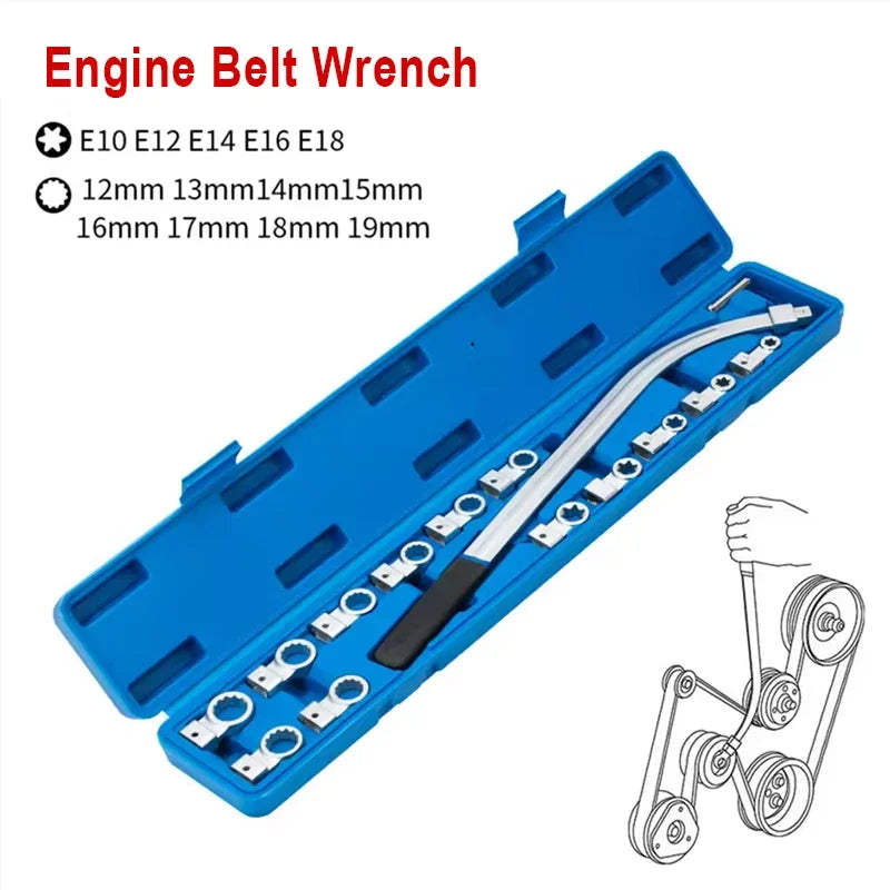 Professional Heavy Duty Belt Tensioner Wrench Idler Pulley Tool Auto