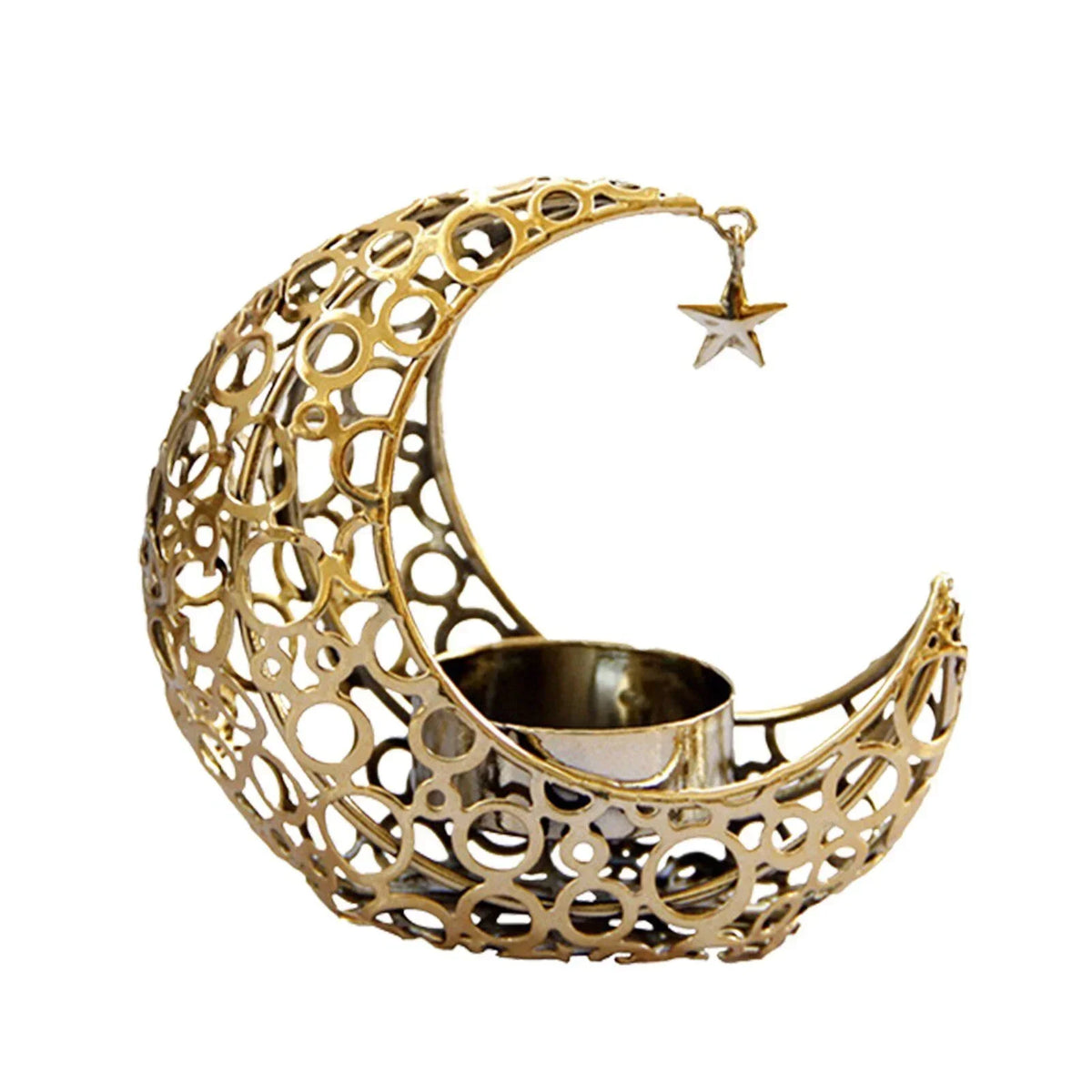 Ramadan Moon Metal Candle Holder – Eid Mubarak Home Decor