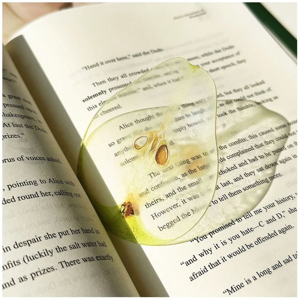 Fruit-Shaped Transparent Acrylic Bookmarks | Cute Reading Gift