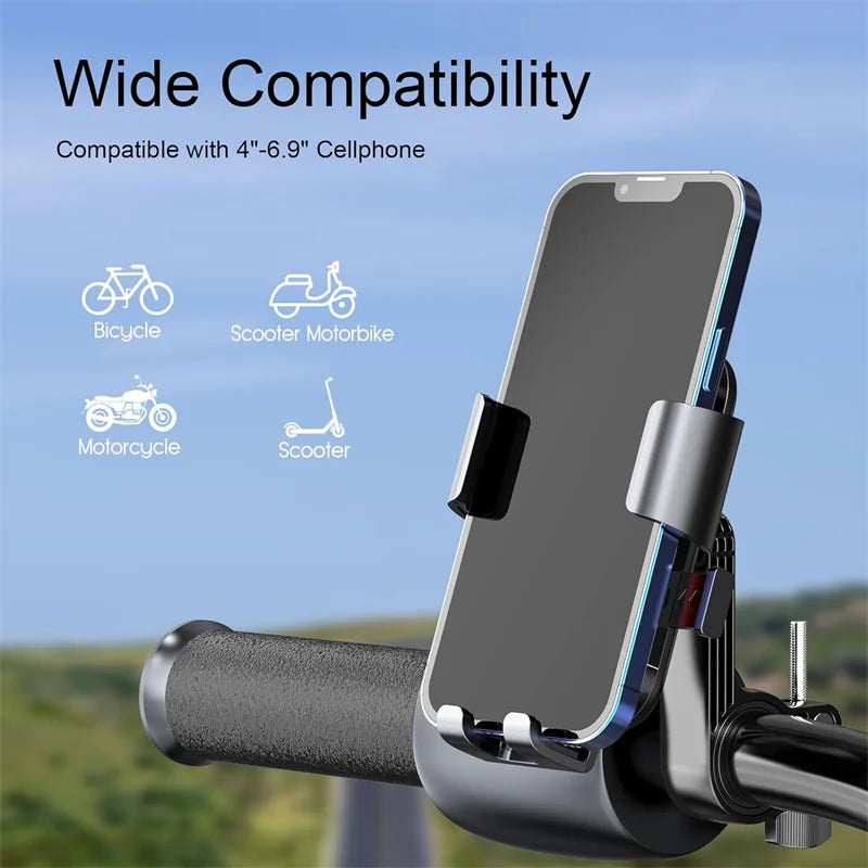 Motorcycle Phone Holder – One-Hand 360° Rotatable Bike Mount