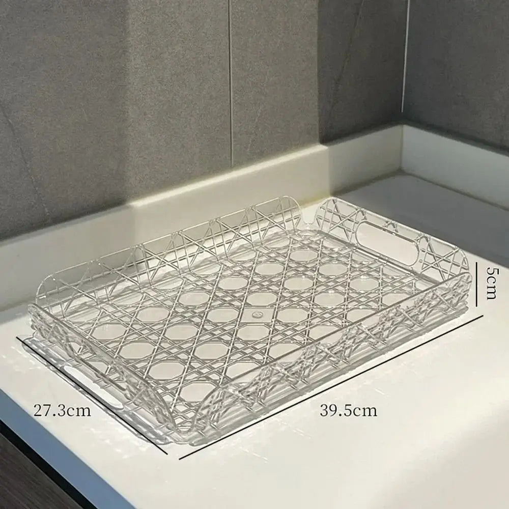 Household Rectangular Storage Tray Light Luxury Transparent Water Cup