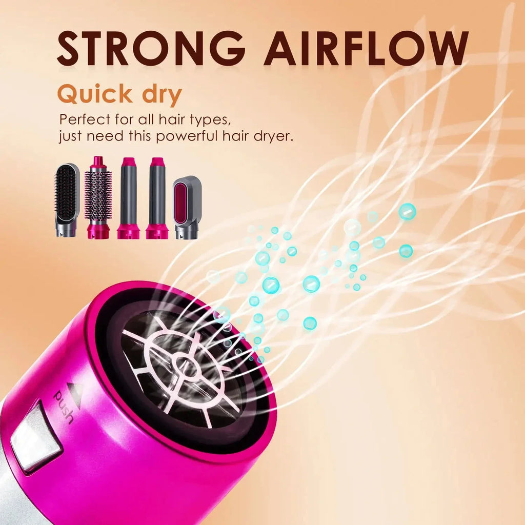 5-in-1 Negative Ion Hair Dryer & Hot Air Brush Styling Kit