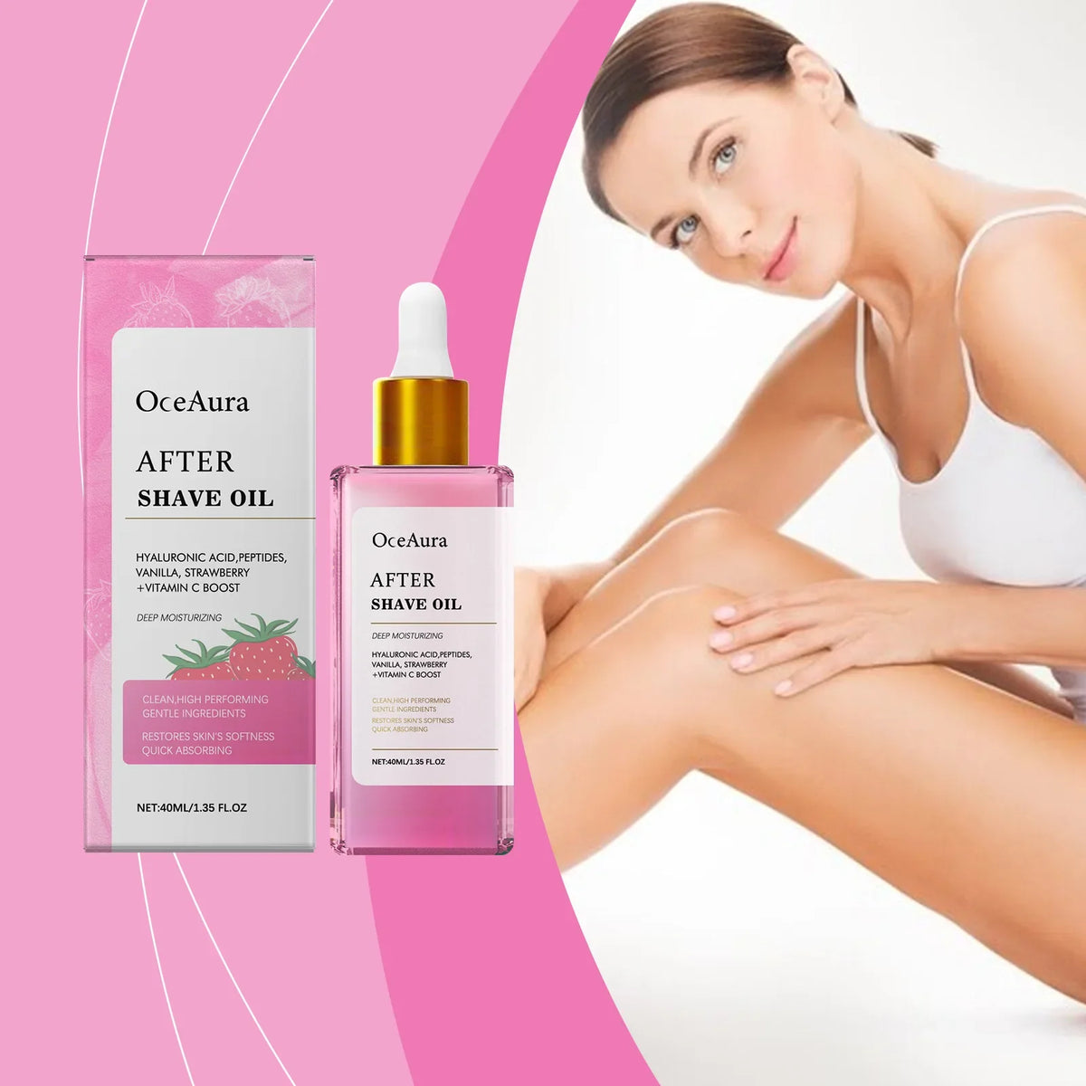 OceAura Strawberry Vanilla After Shave Oil – Soothing 40ml