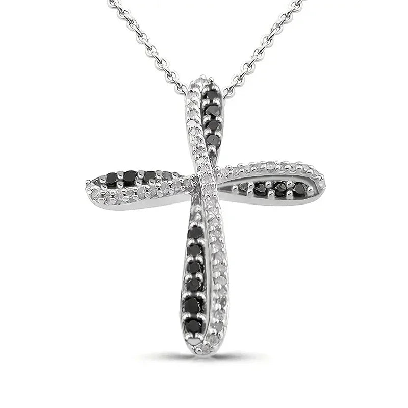 Huitan Cross Pendant Necklace – Cubic Zirconia Women's Jewelry