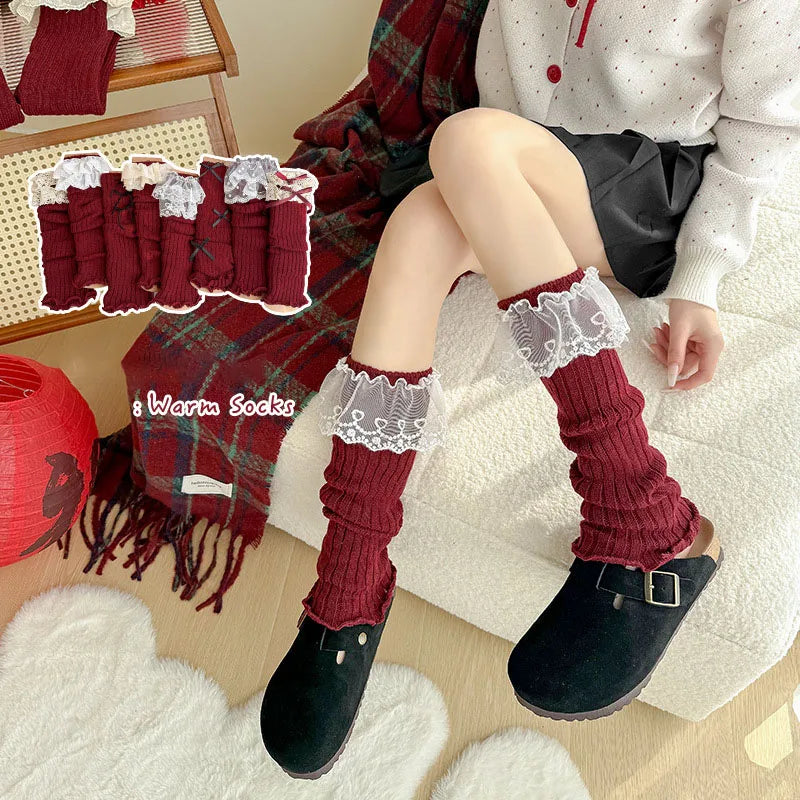 Women's Lace Calf Socks | Lolita Korean Ballet JK Style