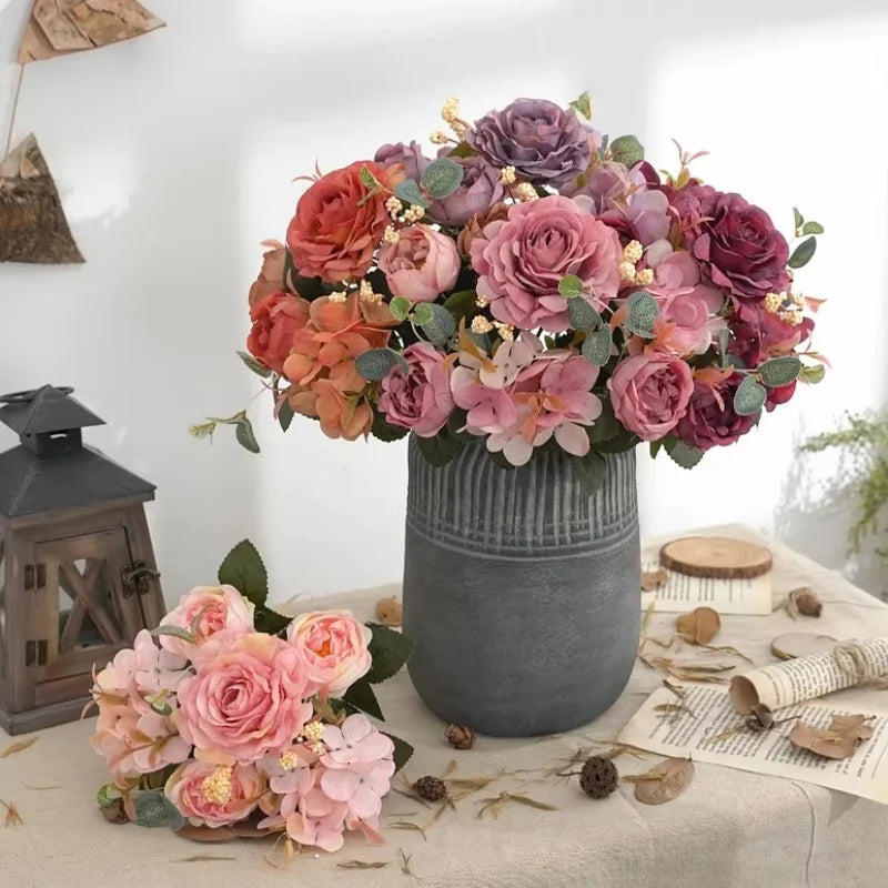 Retro Hydrangea Core Fake Peony Bouquet Simulation Wholesale Wedding