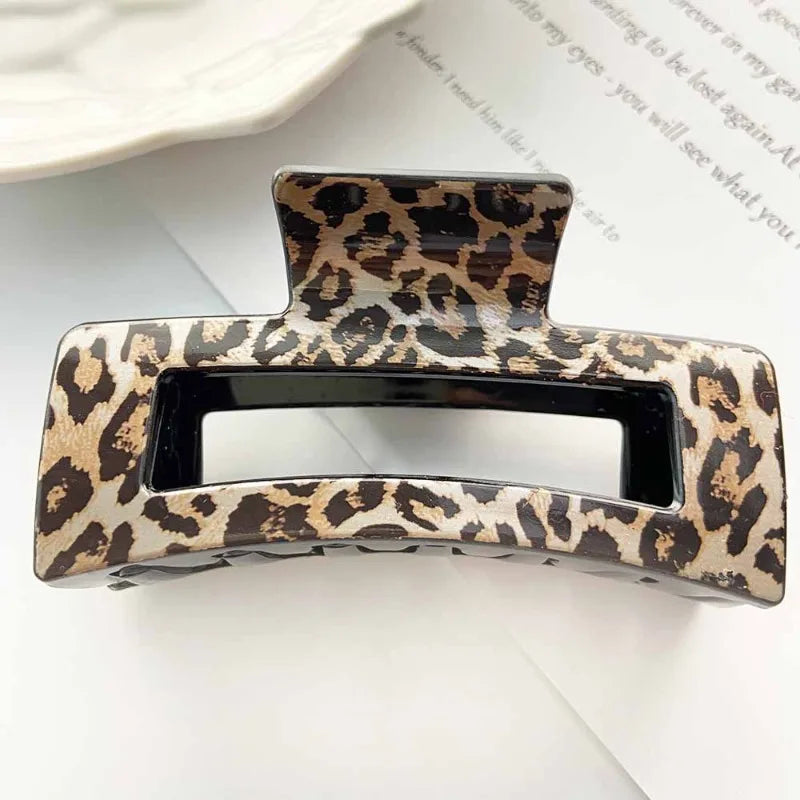 4-Pack Leopard Shark Hair Claw Clips – Thin & Thick Hair