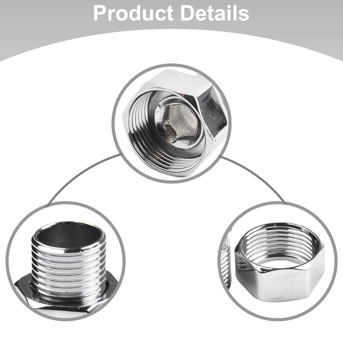 304 Stainless Steel Radiator Valve Tail 3/4" Female x 1/2" Male