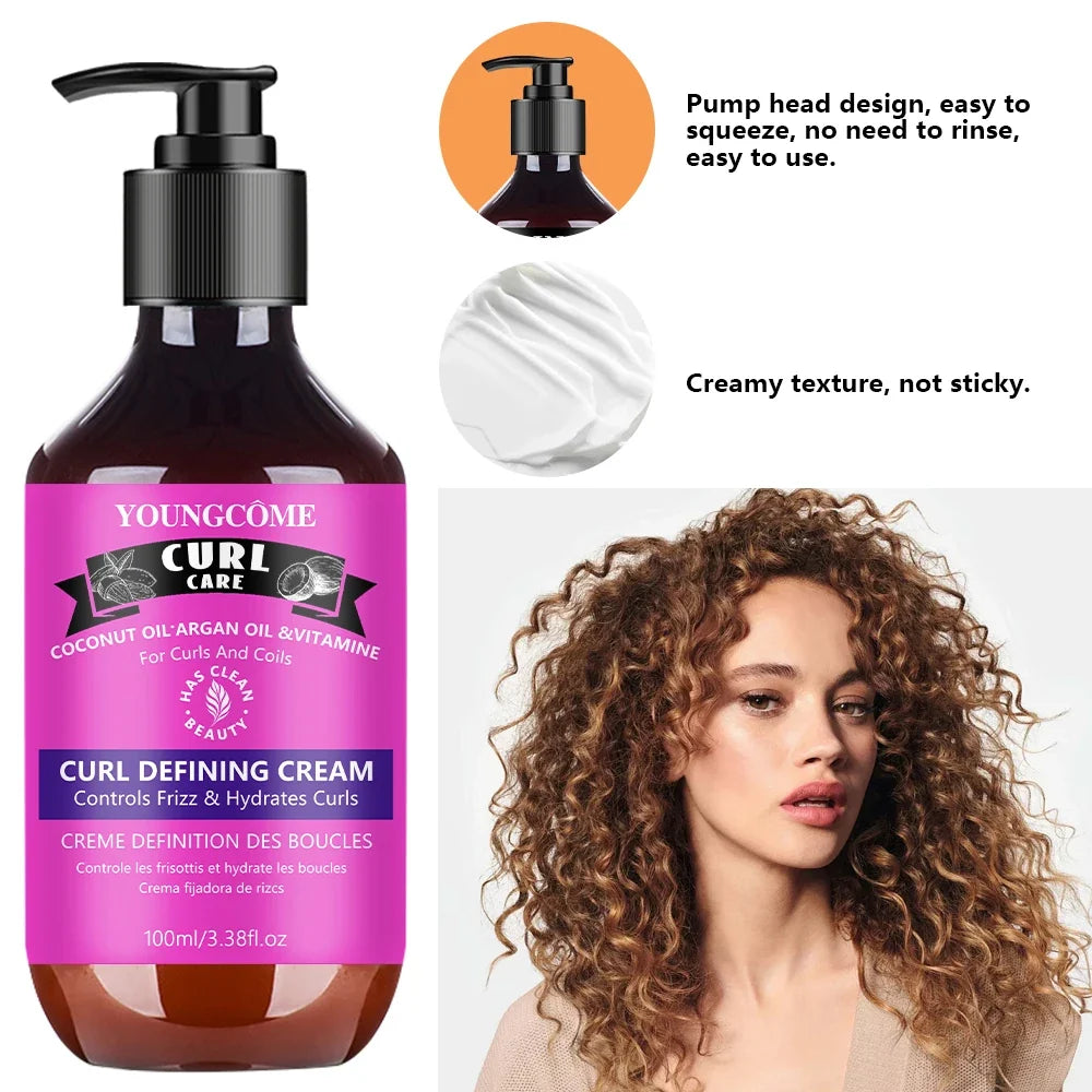 Coconut Argan Oil Curl Defining Cream for Curly & Coily Hair