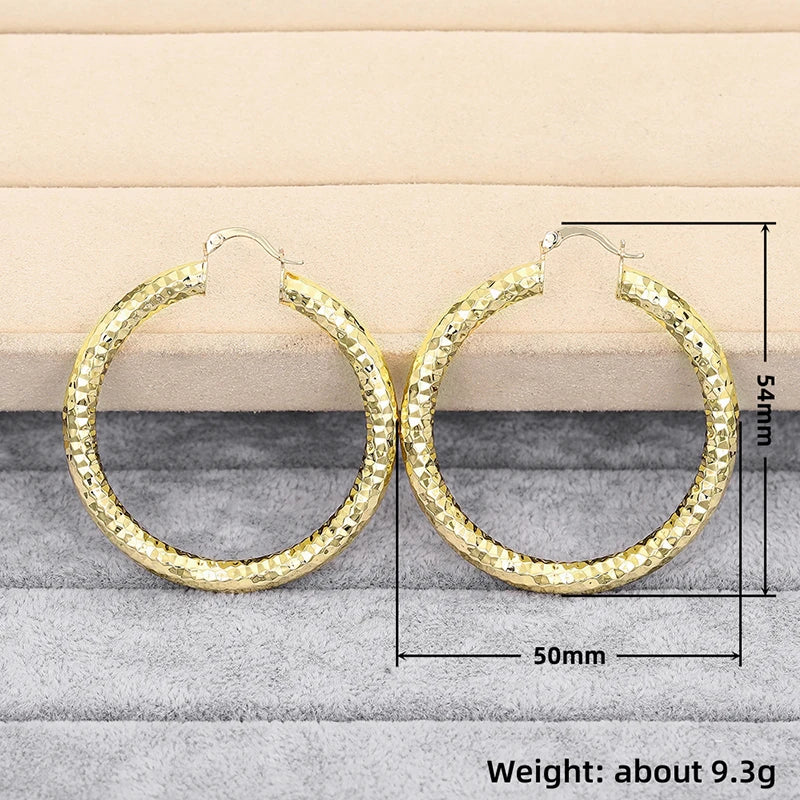 Huitan Big Circle Hoop Earrings – Sparkling Women's Jewelry