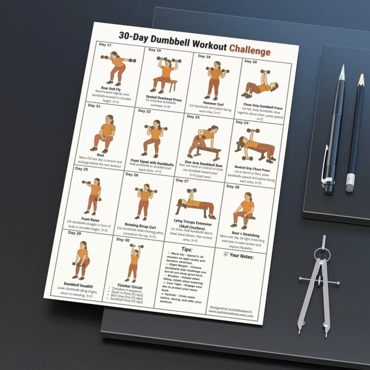 30-Day Chair Exercise Poster Set – Seated Fitness Guide for Seniors