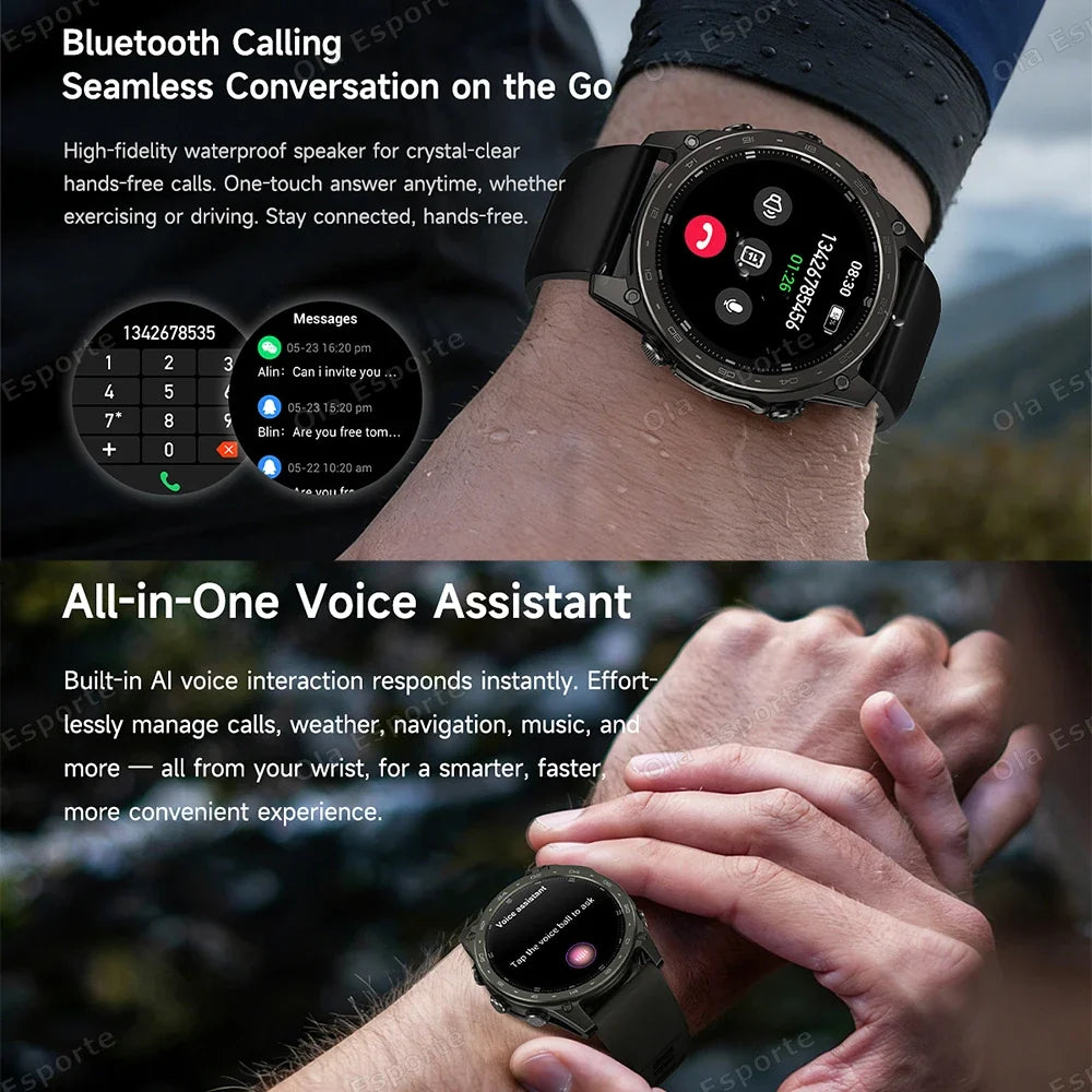 HW12 Military Smart Watch | AMOLED, Bluetooth Call, 530mAh