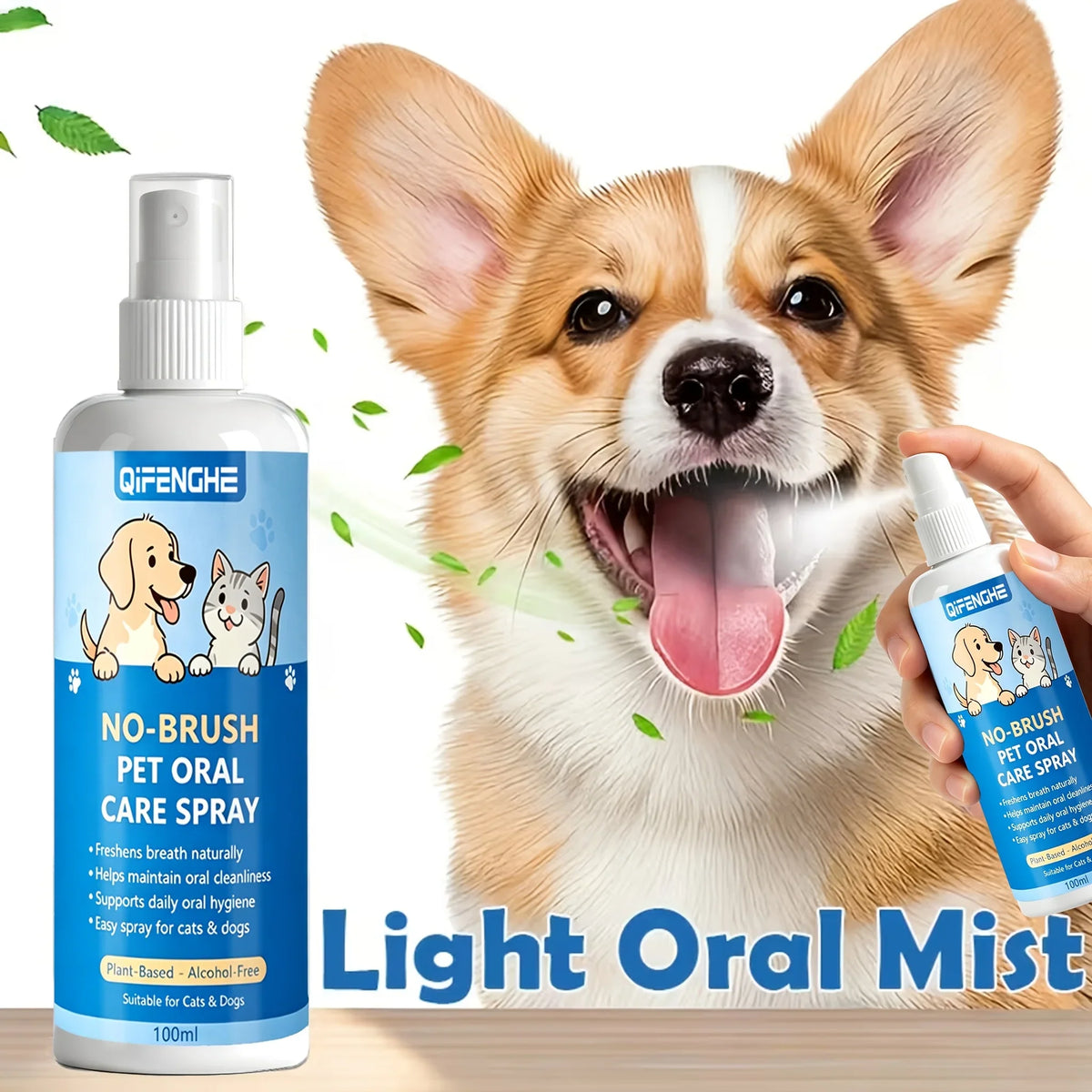 2-in-1 Pet Dental Spray for Dogs & Cats – Breath & Teeth