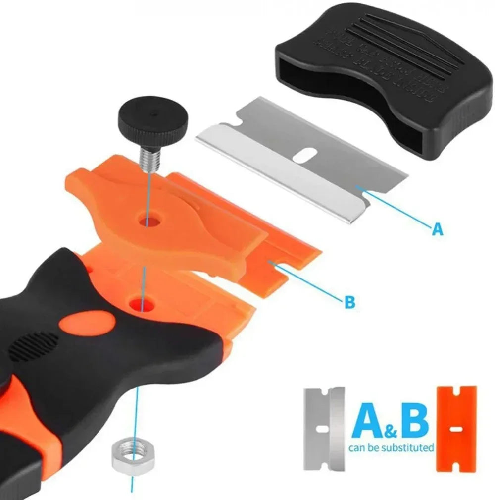2-in-1 Glass Scraper & Squeegee Tool for Car, Window & Kitchen
