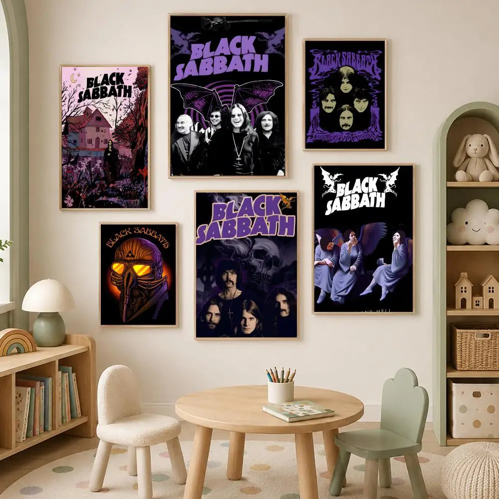Black Sabbath HD PVC Wall Poster – Self-Stick Waterproof Art