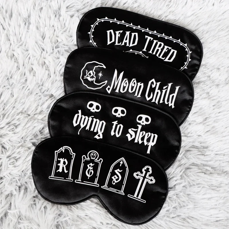 Gothic Black Halloween Eye Mask with Adjustable Strap