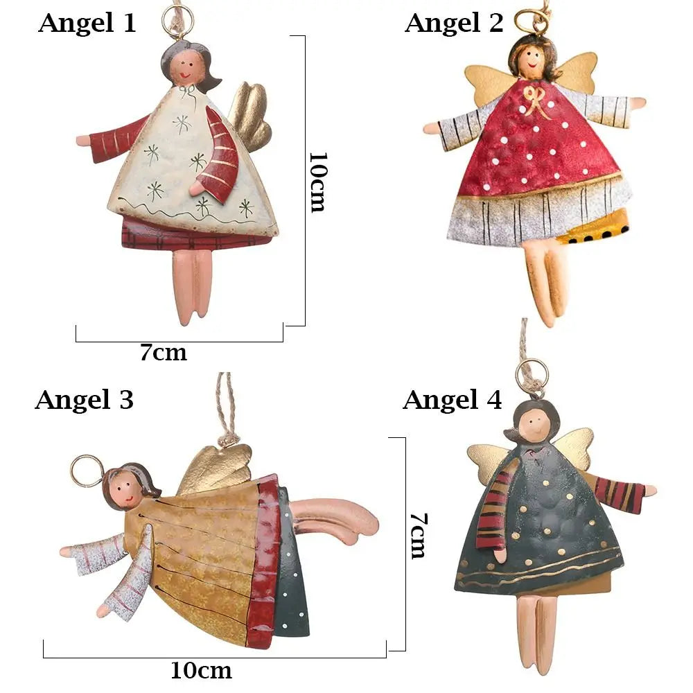 Wrought Iron Christmas Hanging Ornaments – Angel & Santa