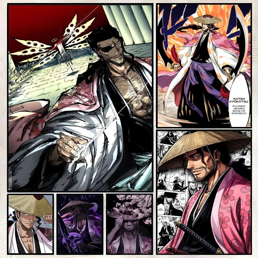 Shunsui Kyoraku Self-Stick HD Anime Wall Art Poster