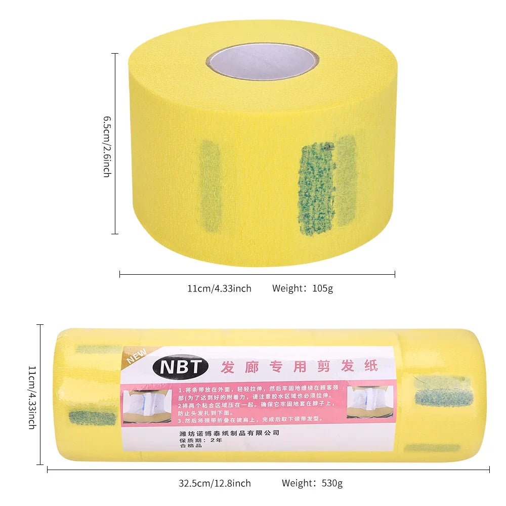 Disposable Neck Strip Paper for Salon & Barber – 5 Rolls