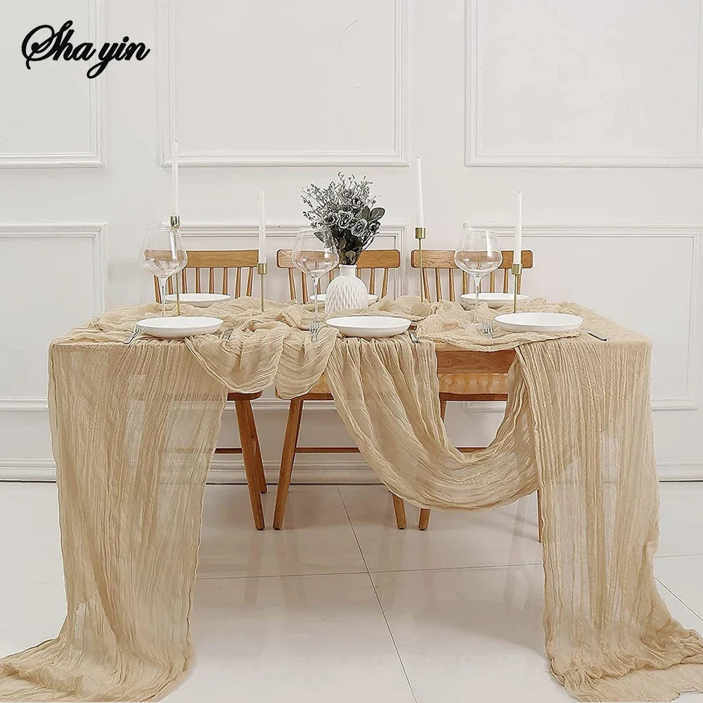 Sage Cheesecloth Gauze Table Runner – Wedding & Party Decor