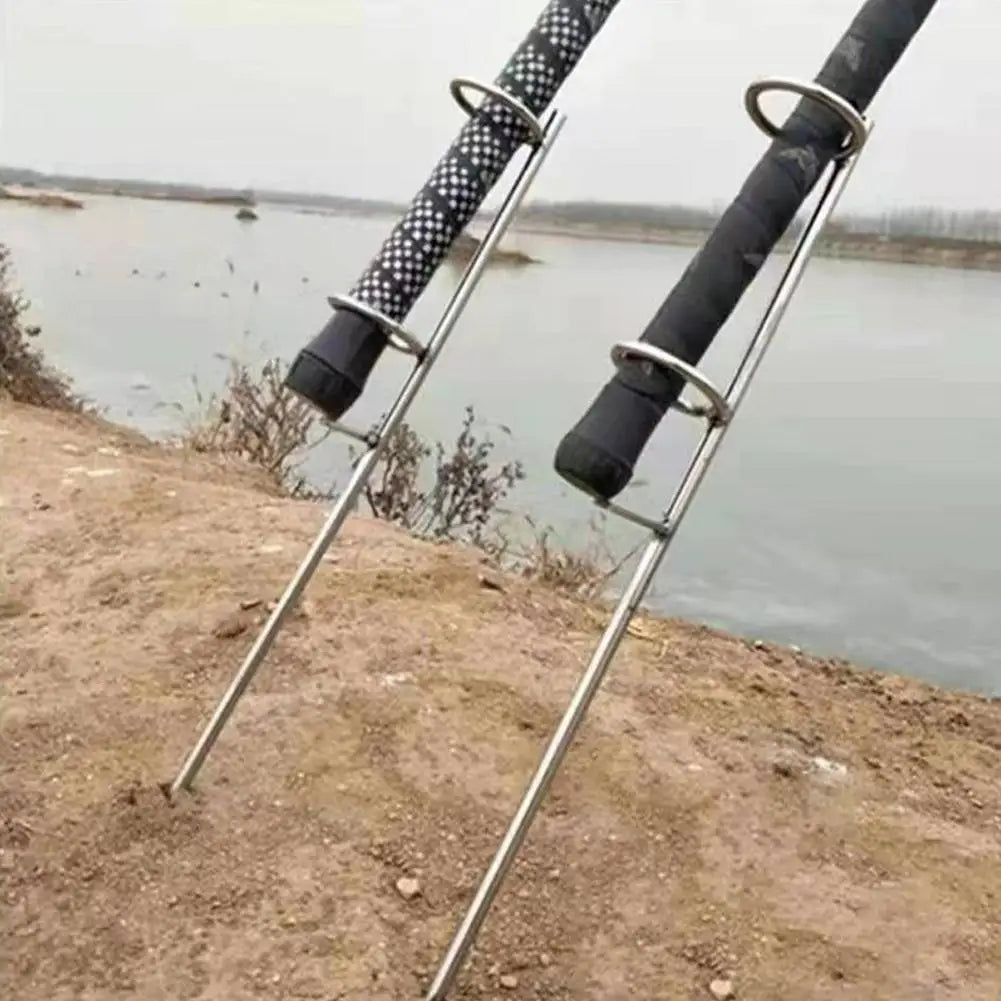 Stainless Steel Fishing Rod Holder Ground Plug Stand 30/37/47cm