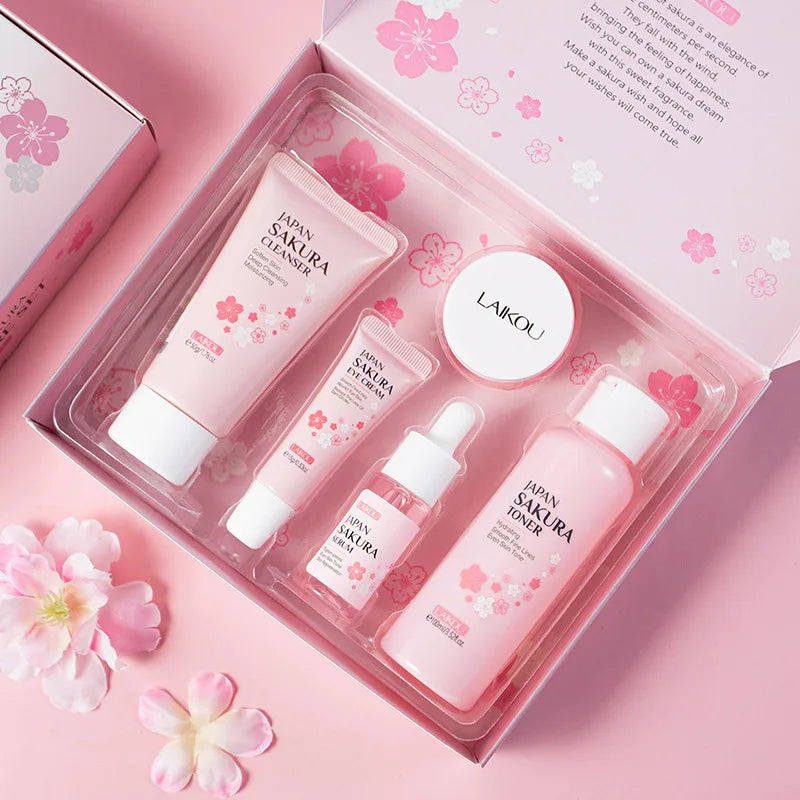 LAIKOU Sakura 5-Piece Skin Care Kit – Moisturizing Gift Set
