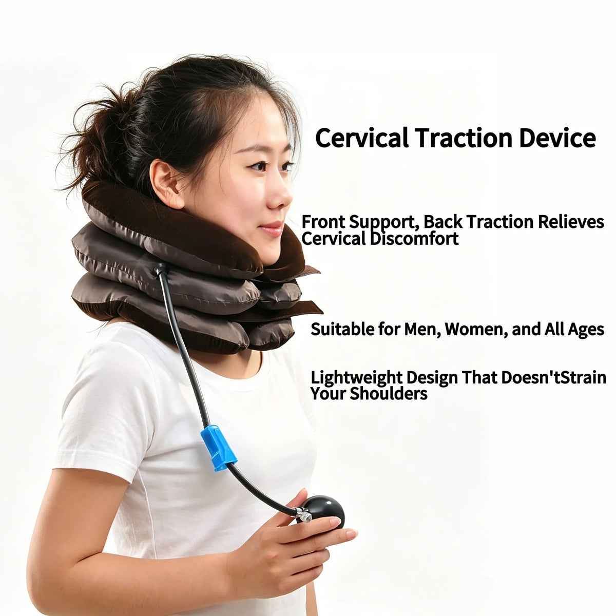 Inflatable Neck Traction Collar – 3-Layer Air Support Pillow