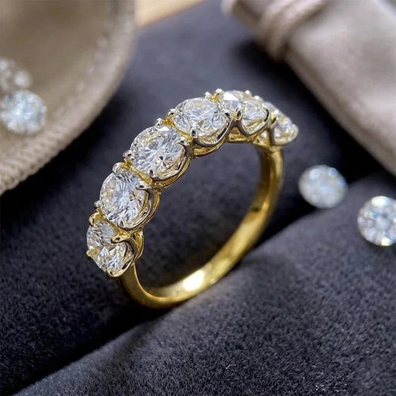Huitan CZ Wedding Band Ring – Dazzling Cubic Zirconia Women
