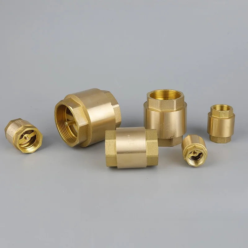 Brass NPT In-Line Spring Check Valve 1/2" 3/4" 1-1/2" Female