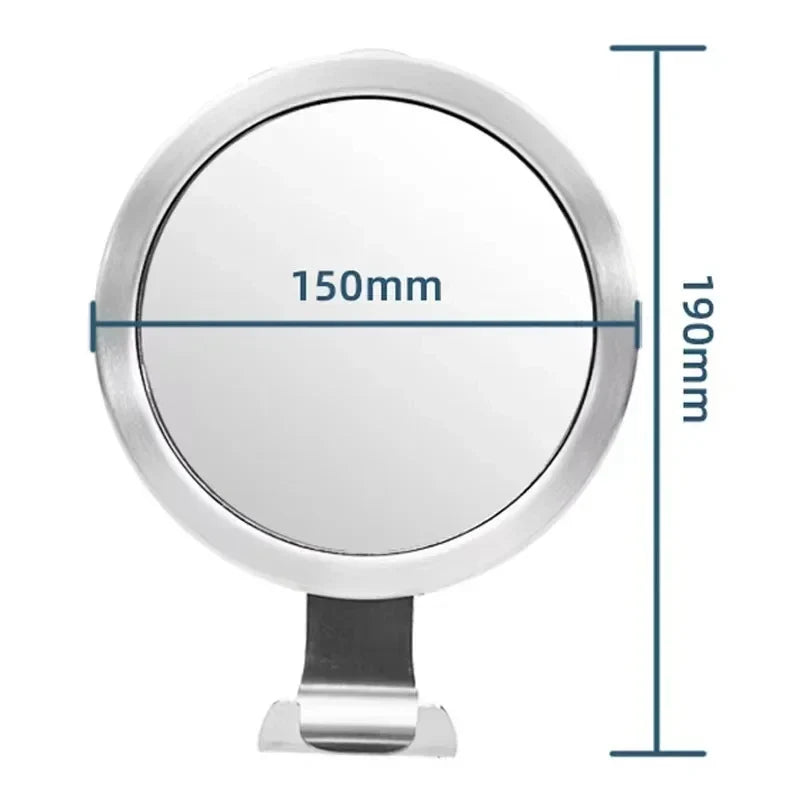 Anti-Fog Shower Mirror with Suction Cup & Shaver Holder